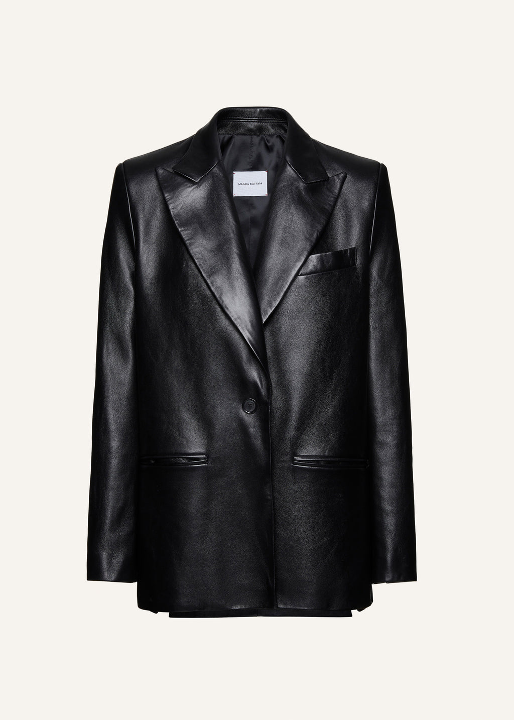 Oversized leather blazer in black | Magda Butrym
