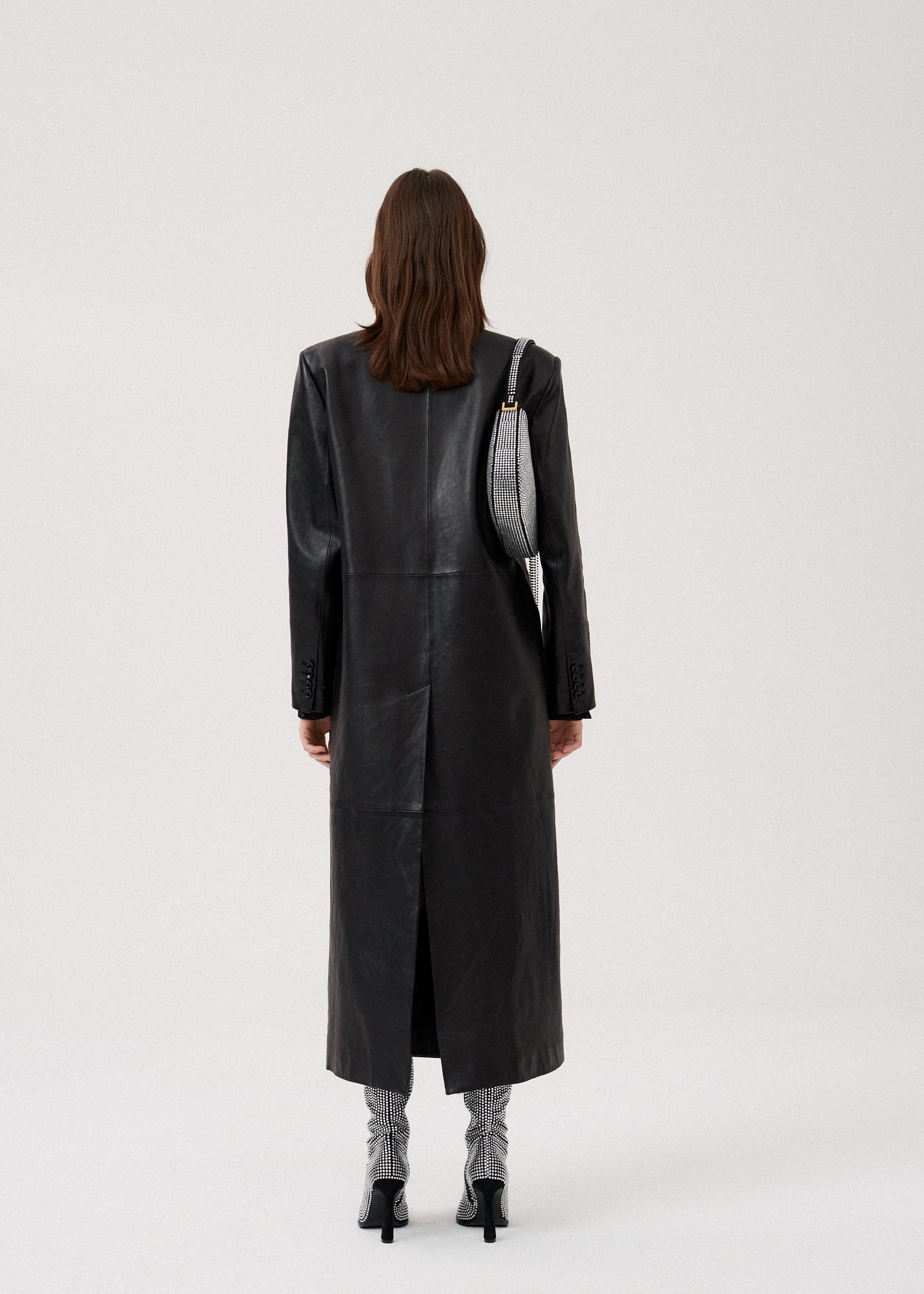 Herringbone Leather Long Coat - Ready-to-Wear 1AC2UK