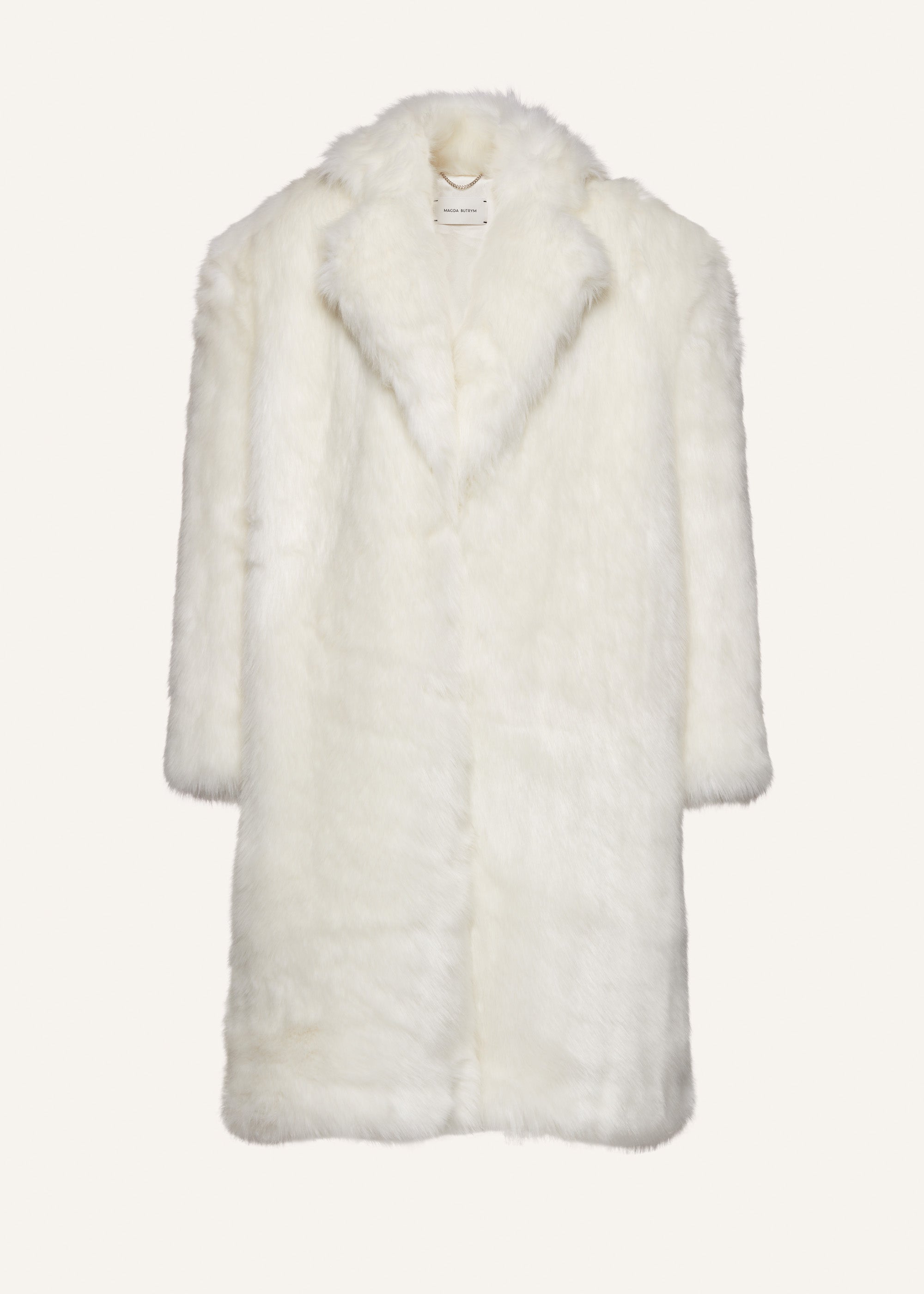 White Premium Faux Fur Wave Bubble Maxi Coat