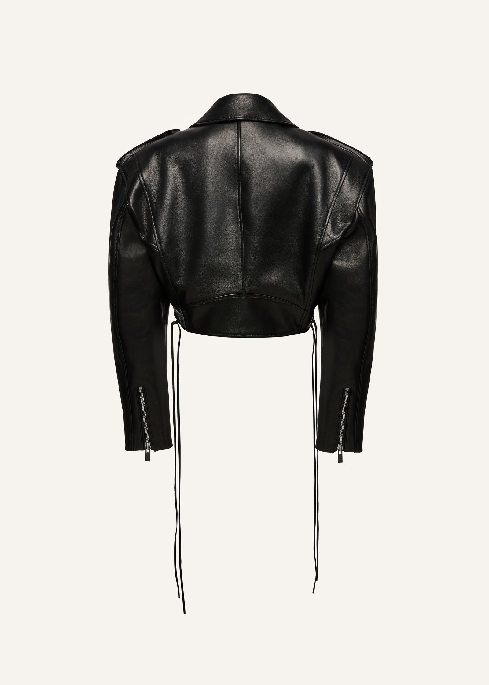 Cropped biker jacket in black leather | Magda Butrym