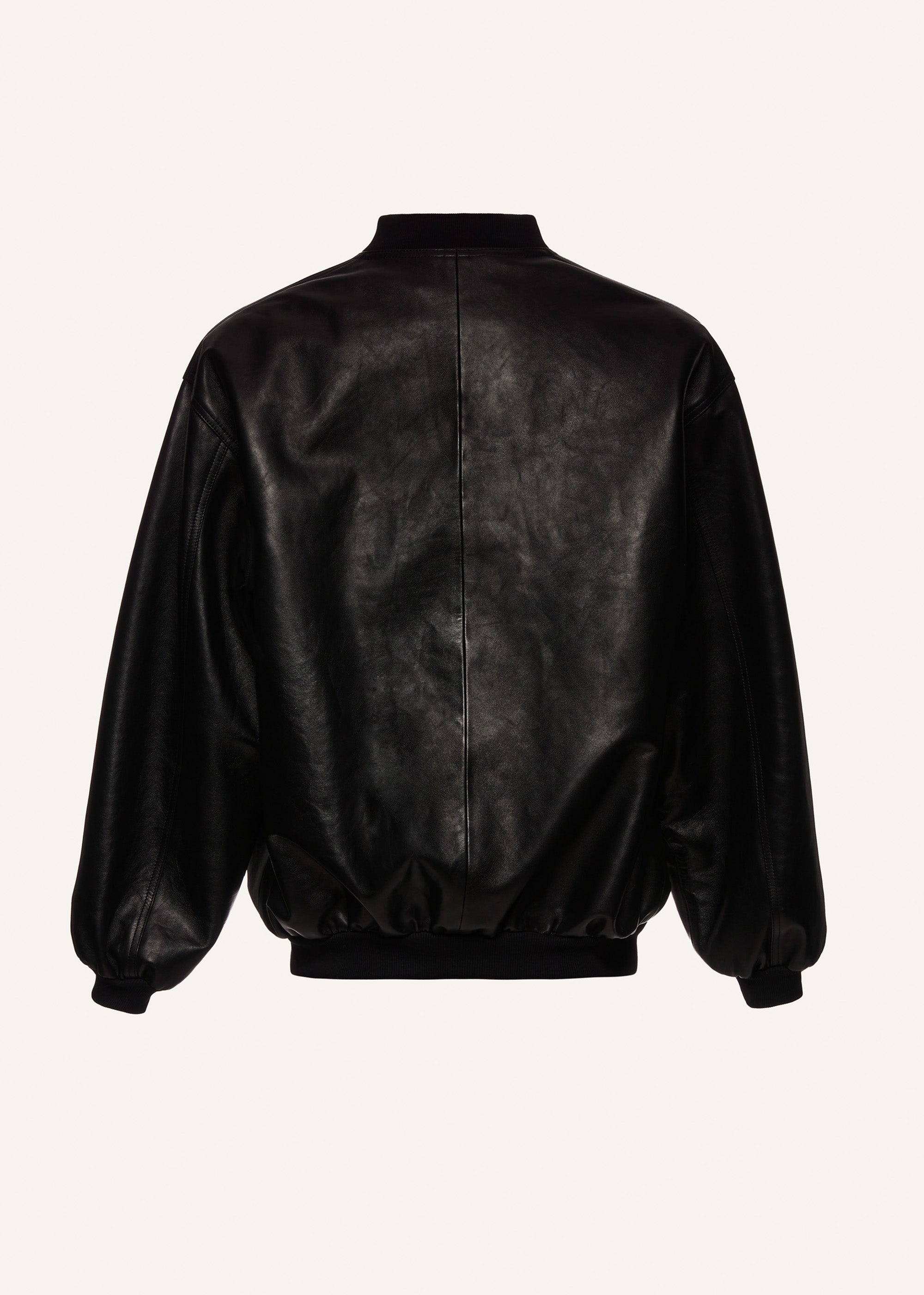 Oversized leather bomber jacket in black | Magda Butrym