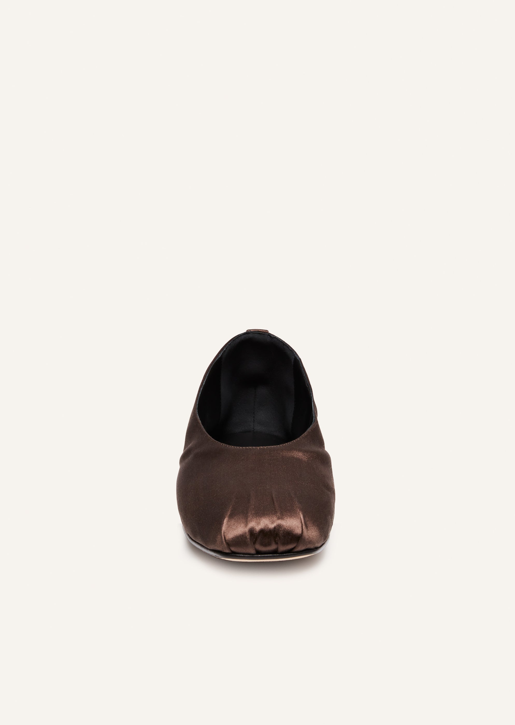 PF23 BALLET FLATS SATIN CHOCOLATE