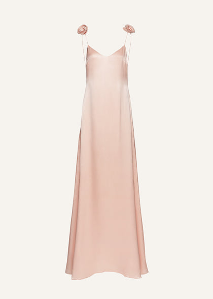 Silk slip dress in peach | Magda Butrym