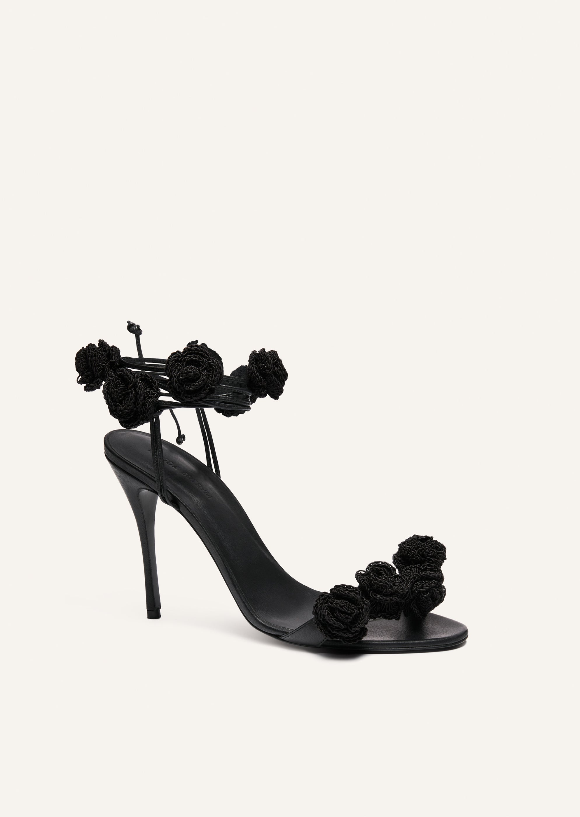 PF23 FLOWER SANDALS CROCHET BLACK