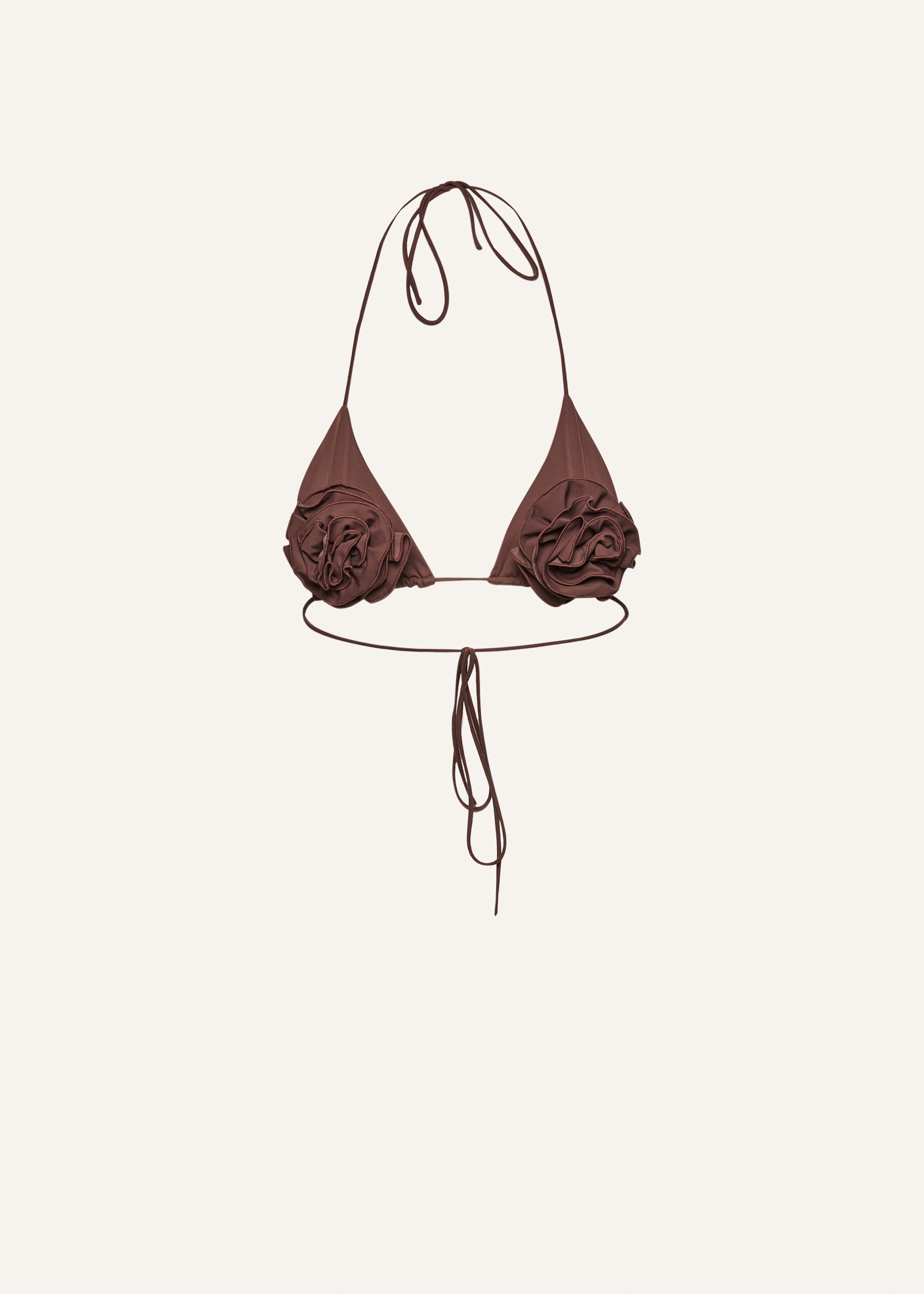 3D flower in Butrym bikini denim top | print Magda triangle