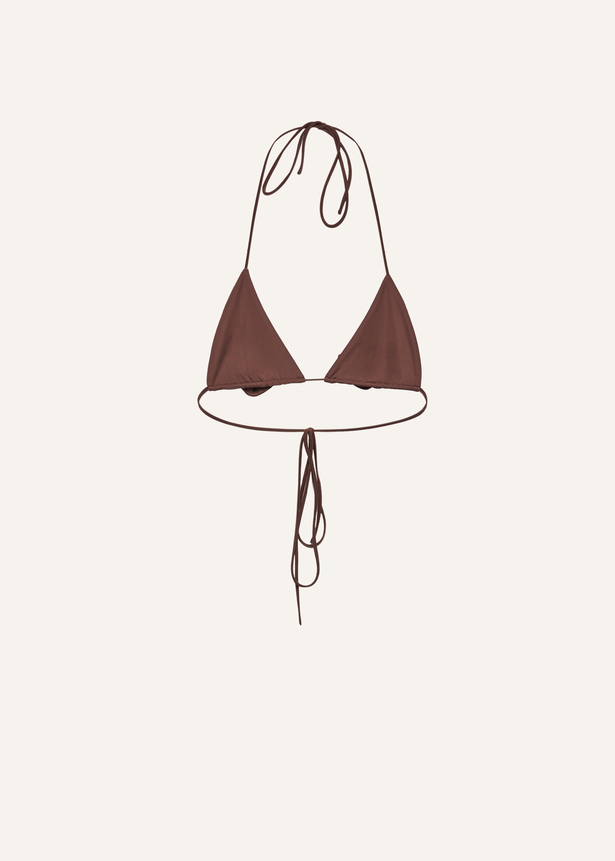 3D flower triangle bikini top in denim print | Magda Butrym