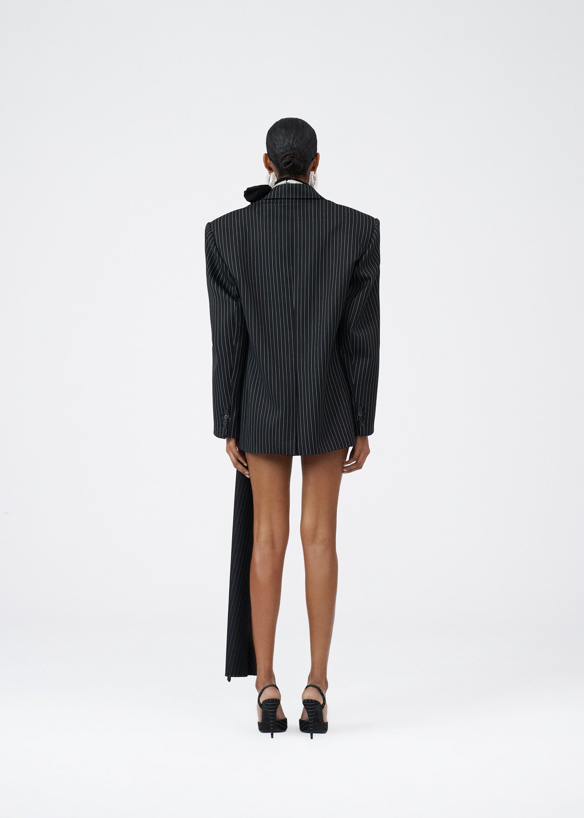 Classic oversized blazer in black pinstripe | Magda Butrym