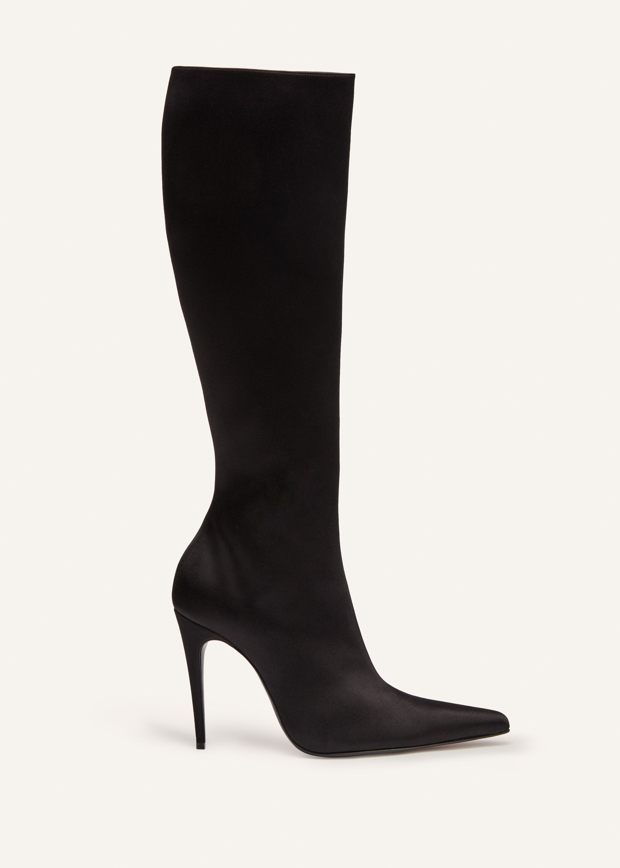 Tall satin pointed boots in black | Magda Butrym