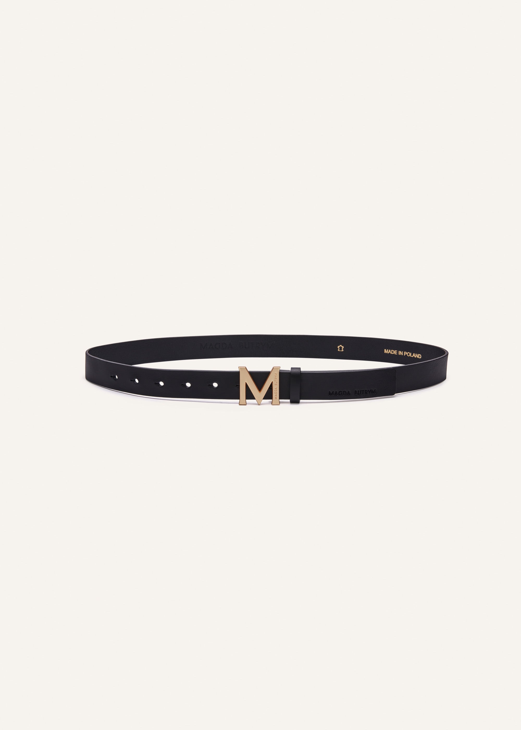 M logo belt in Butrym | Magda black leather