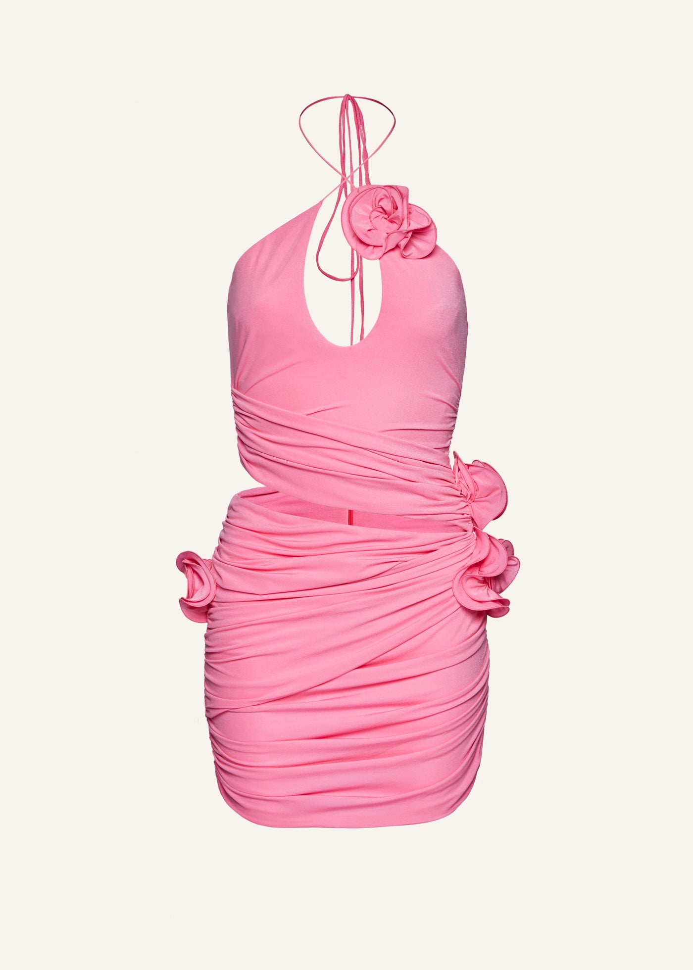 Crisscross cutout mini dress in pink | Magda Butrym