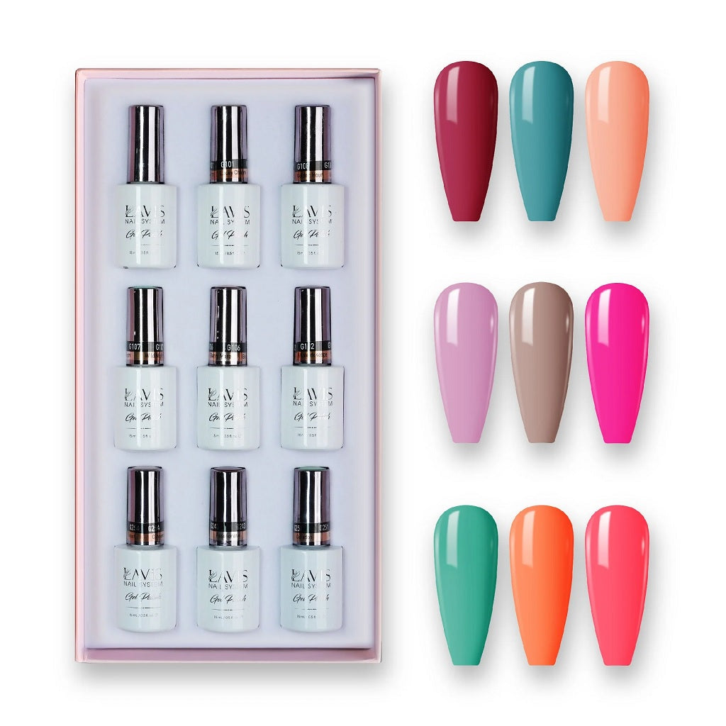 9 Lavis Holiday Gel Nail Polish Collection - SET 13 - 163; 200; 180; 158; 064; 190; 140; 172; 186