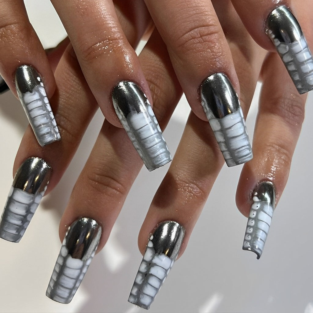 Chrome Crocodile Nails