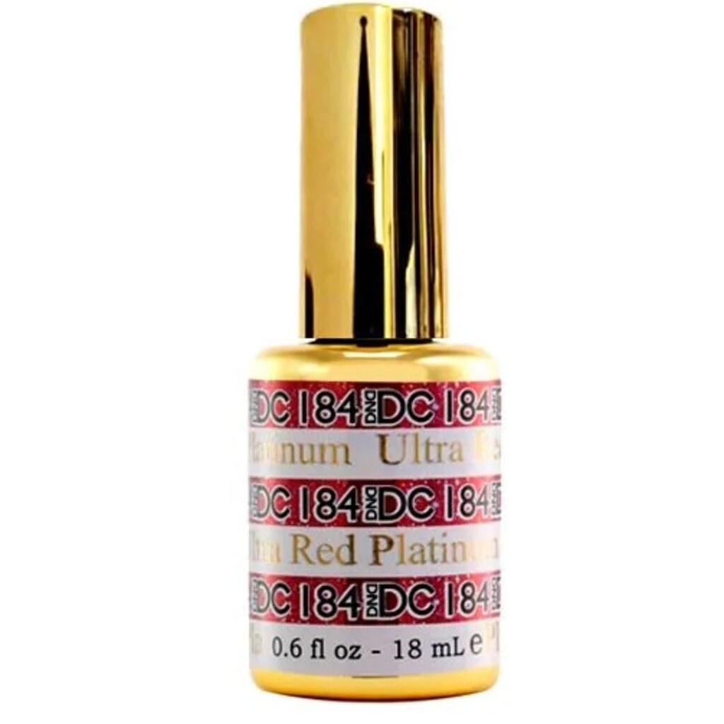 DND DC Gel Polish 184 - Glitter, Red Colors - Ultra Red