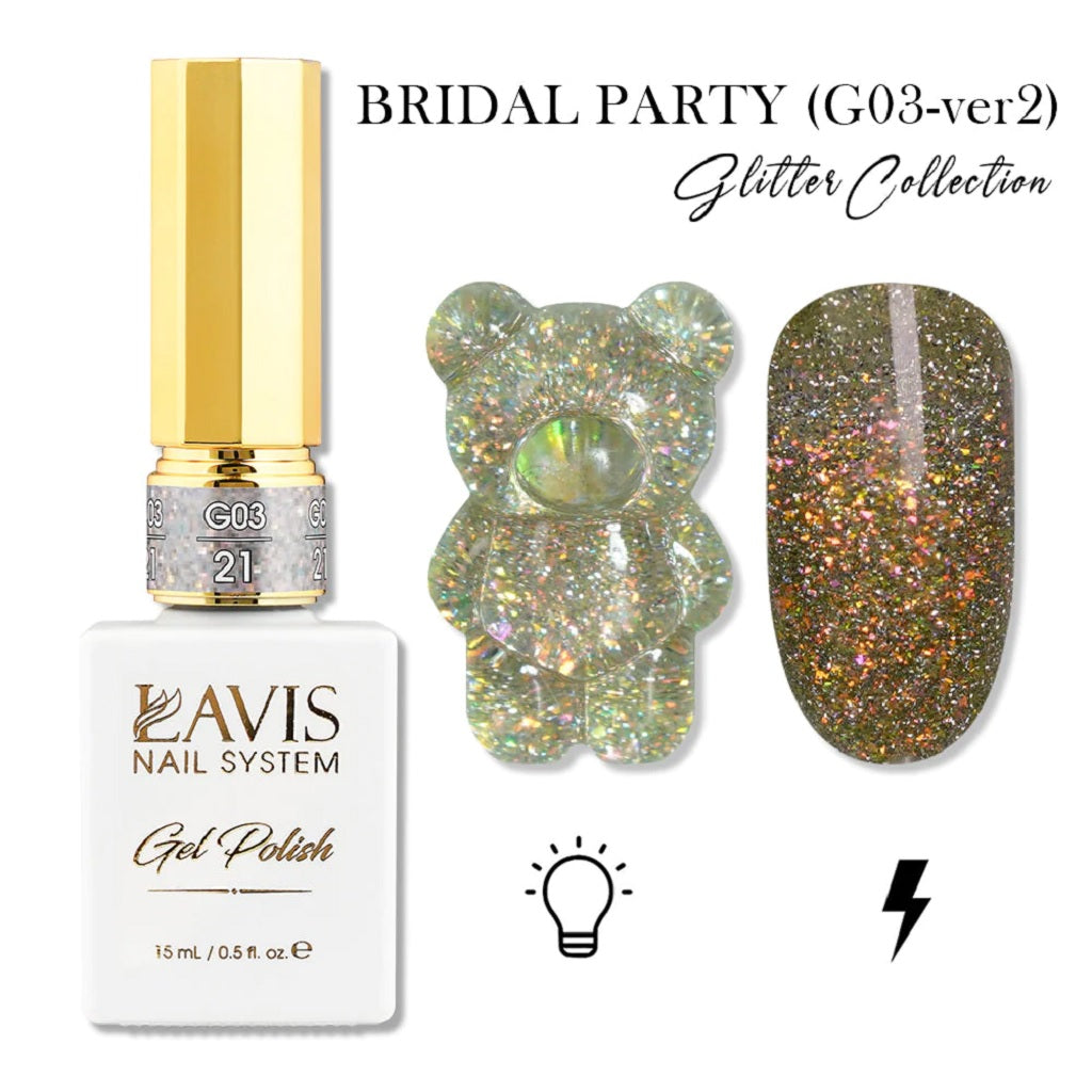 LAVIS 21 (G03-ver2) - Gel Polish - Bridal Party Glitter Collection