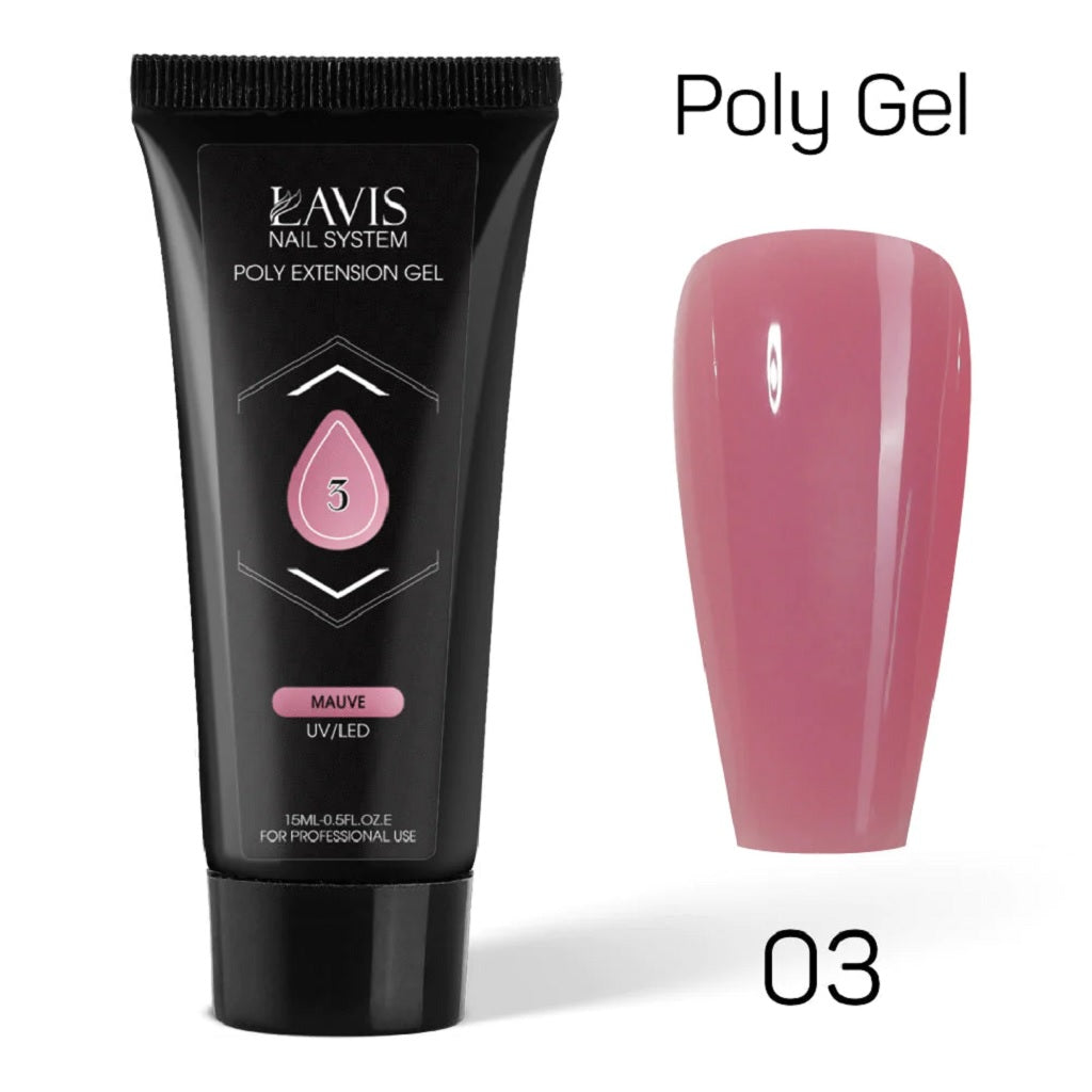 LAVIS Poly Extension Gel 15ml - 03 - Mauve