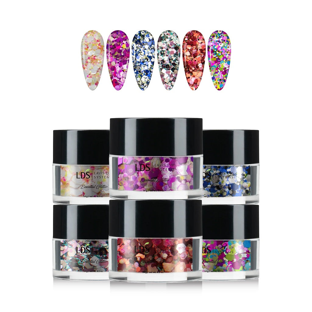 LDS Confetti Glitter Nail Art (6 Colors): CF01-CF06