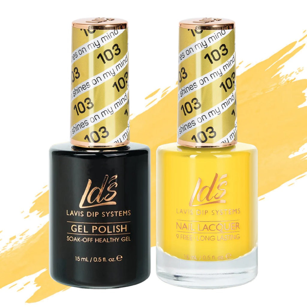 LDS Gel Nail Polish Duo - 103 Yellow Colors - Sun Shines On My Mind