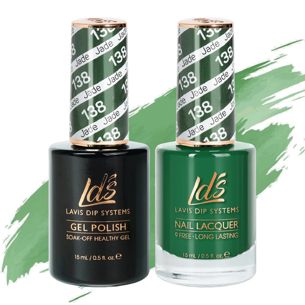 LDS Gel Nail Polish Duo - 138 Green Colors - Jade