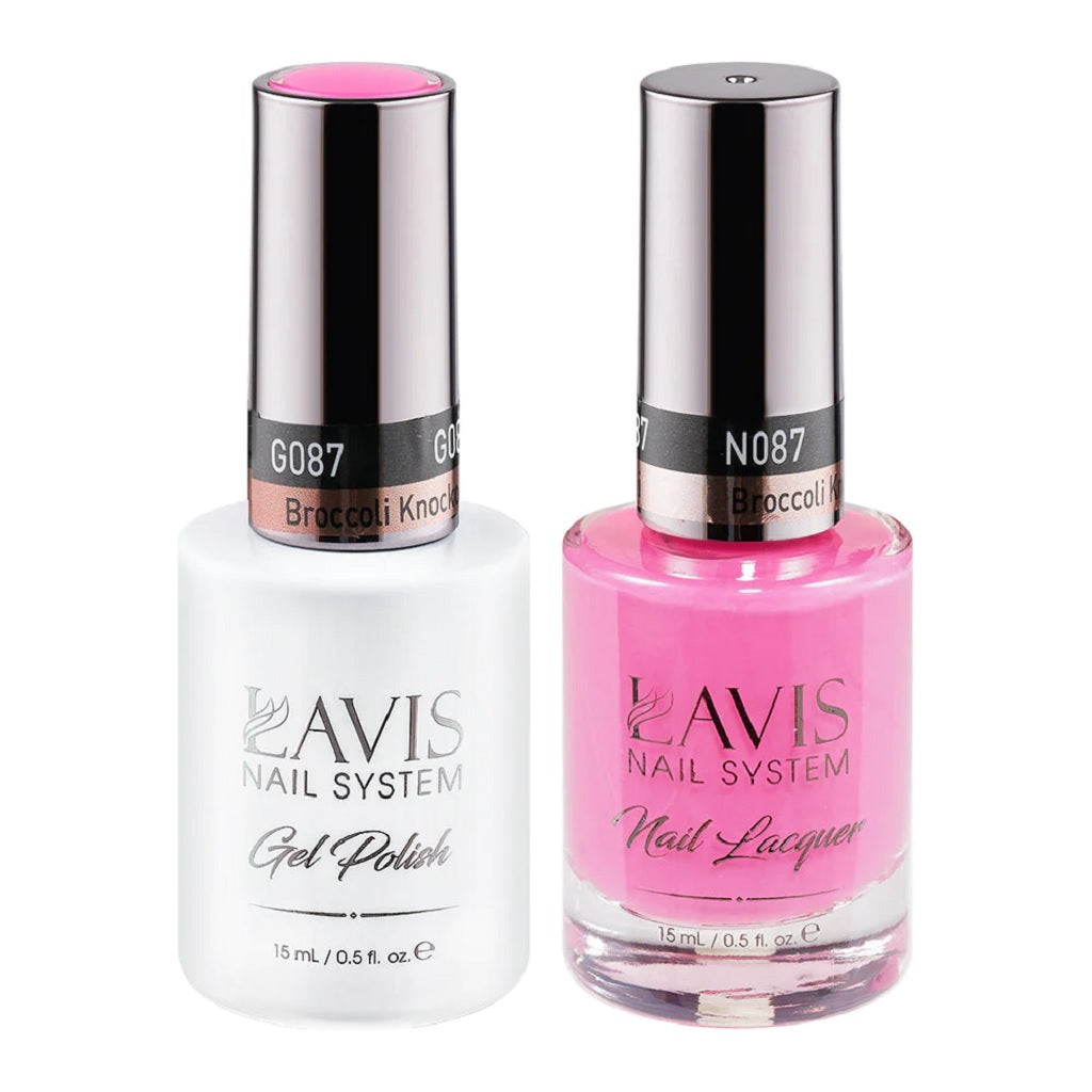 Lavis Gel Nail Polish Duo - 087 Pink, Neon Colors - Broccoli Knockoli