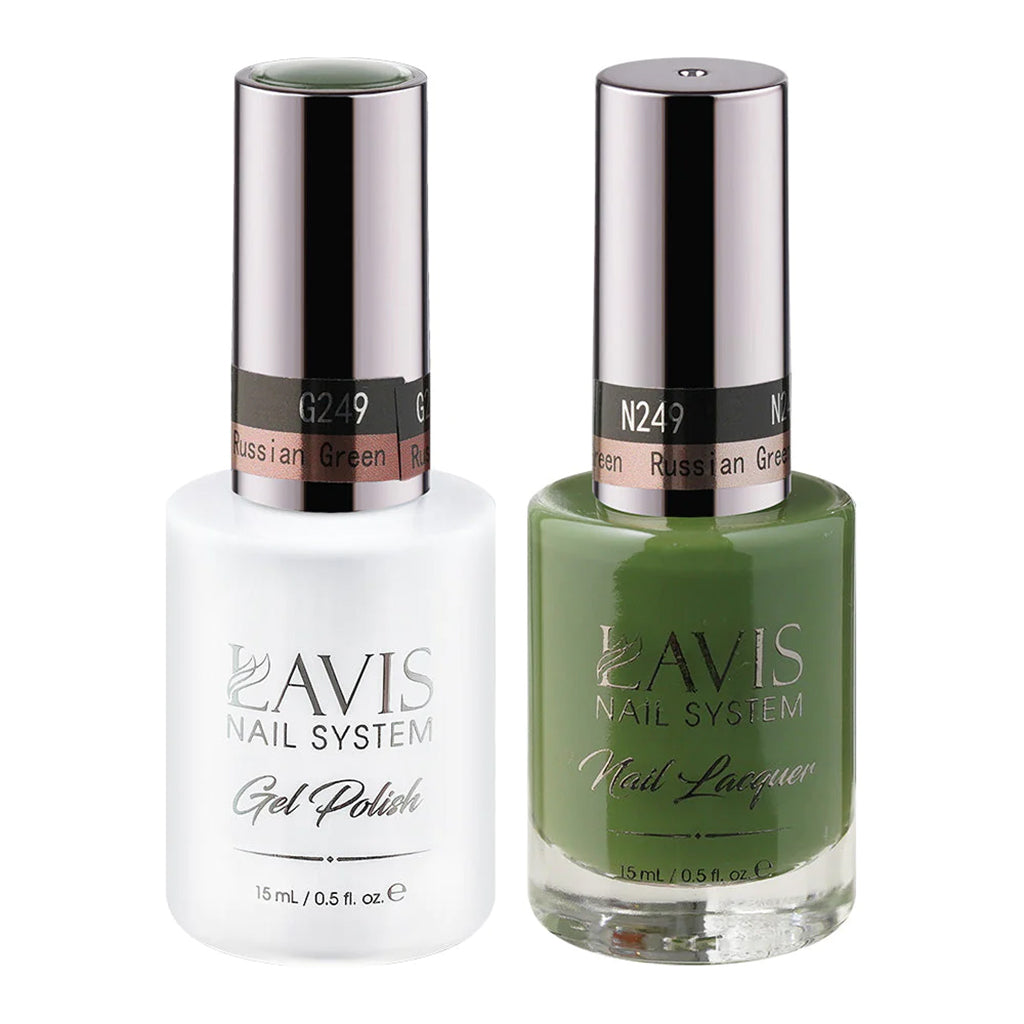 Lavis Gel Nail Polish Duo - 249 Green Colors - Russian Green