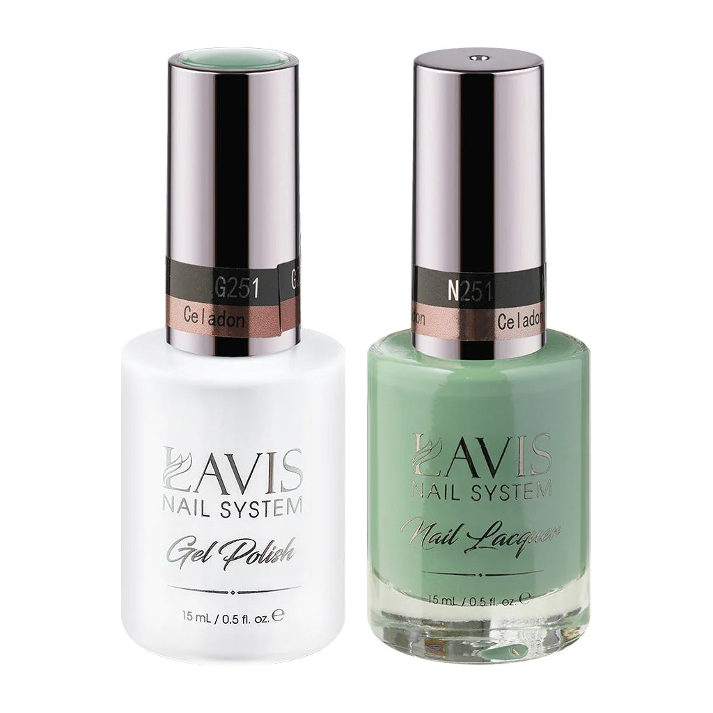 Lavis Gel Nail Polish Duo - 251 Green Colors - Celadon