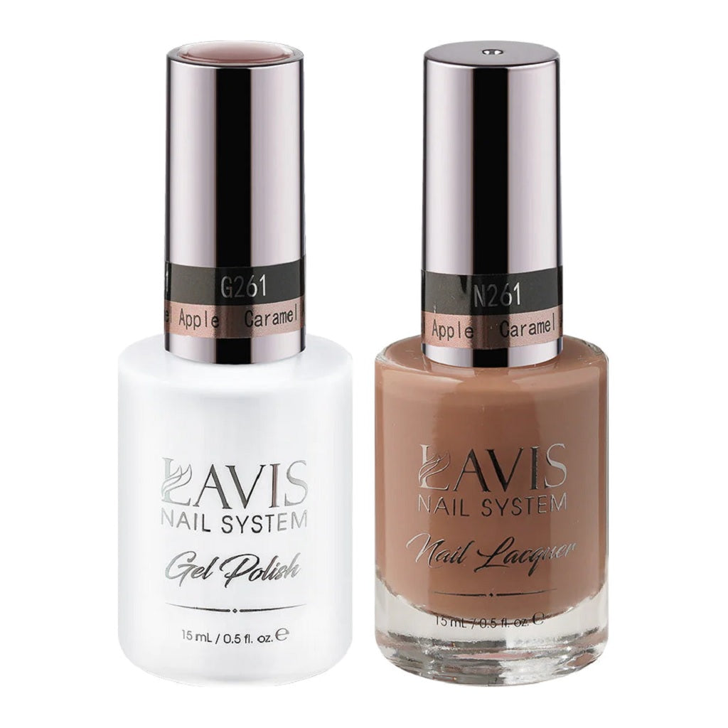 Lavis Gel Nail Polish Duo - 261 Brown Colors - Caramel Apple