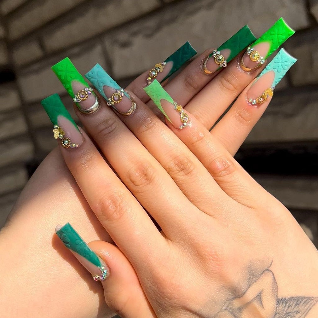 Lime, Emerald, Pine, and Turquoise Tips