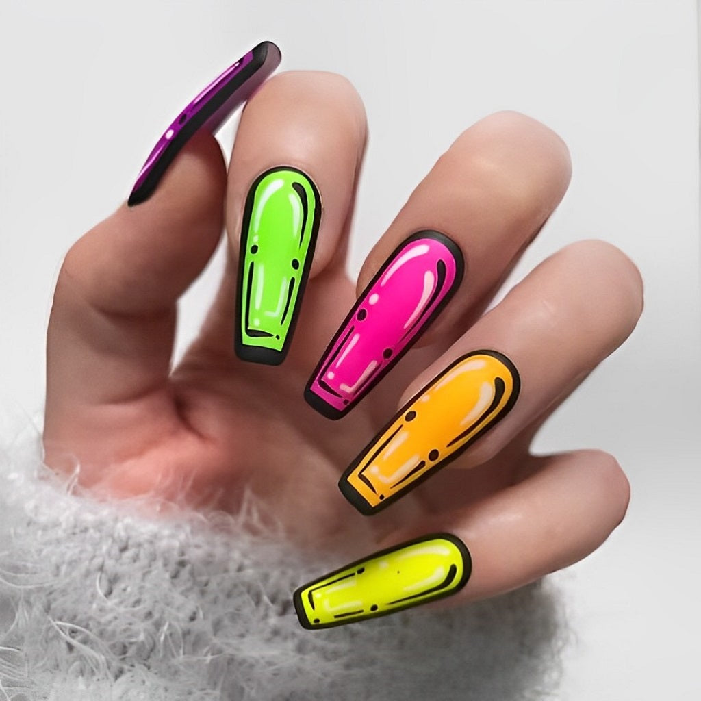 Neon Pop Art Nails