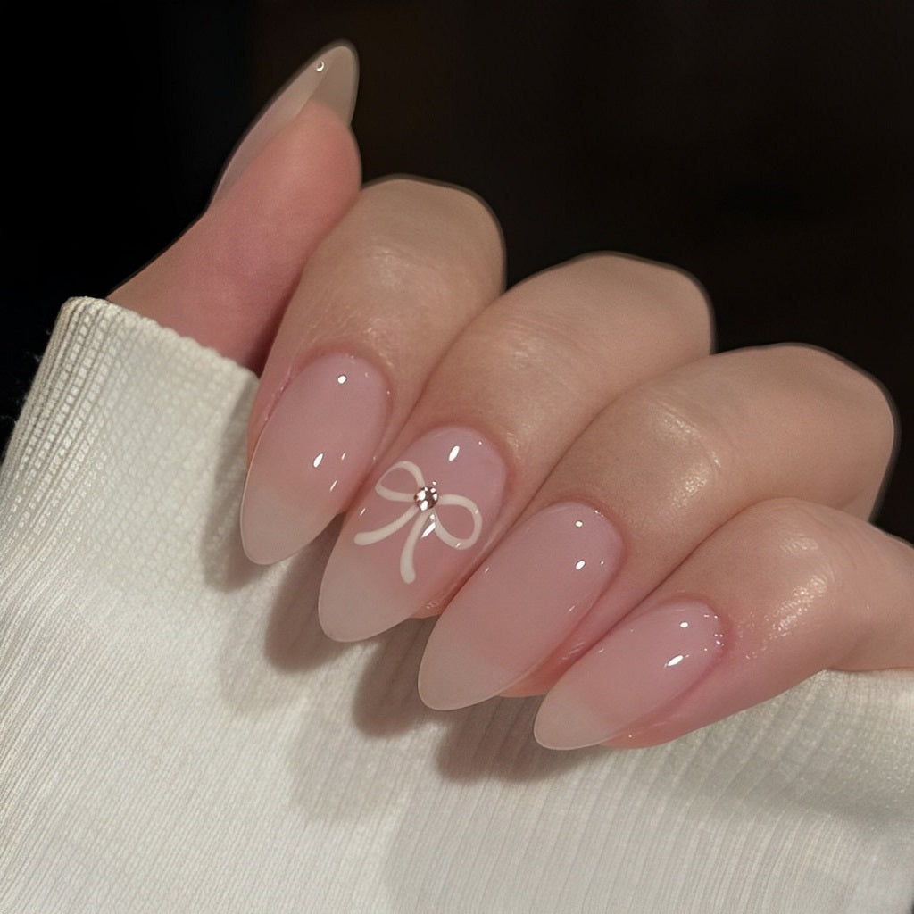 Ombre Boomer Nails with Bows