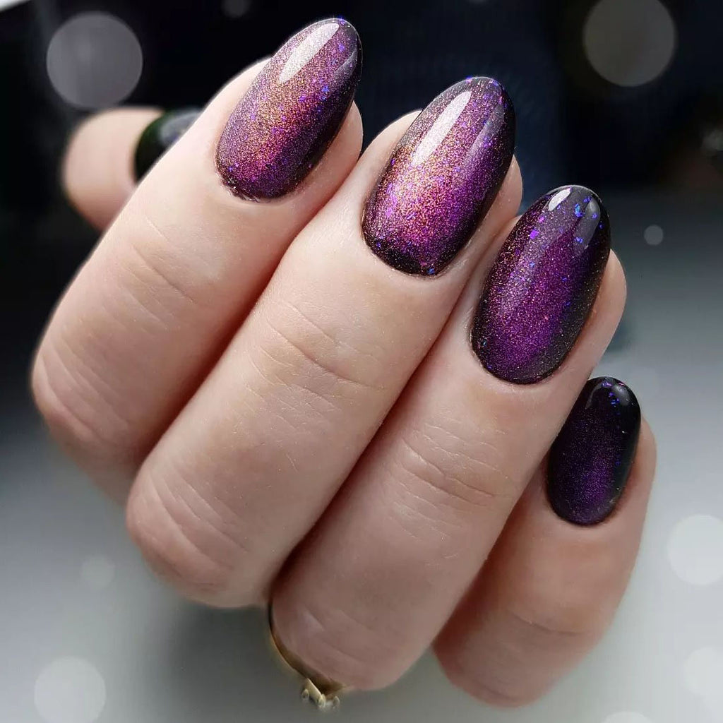Pink and Purple Galaxy Nails