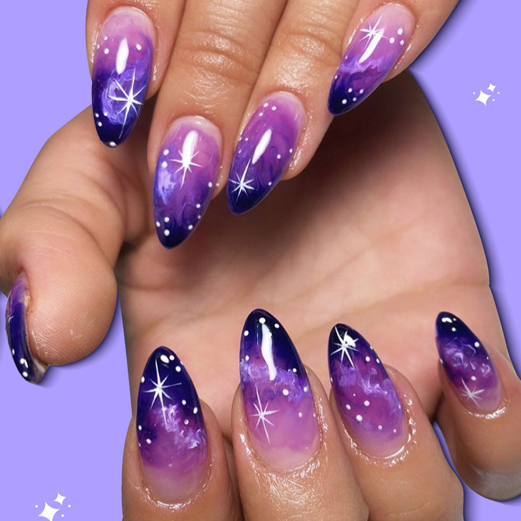 Purple Galaxy Nails