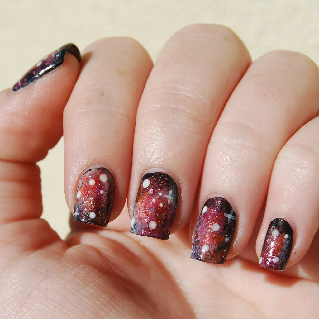 Red Galaxy Nails