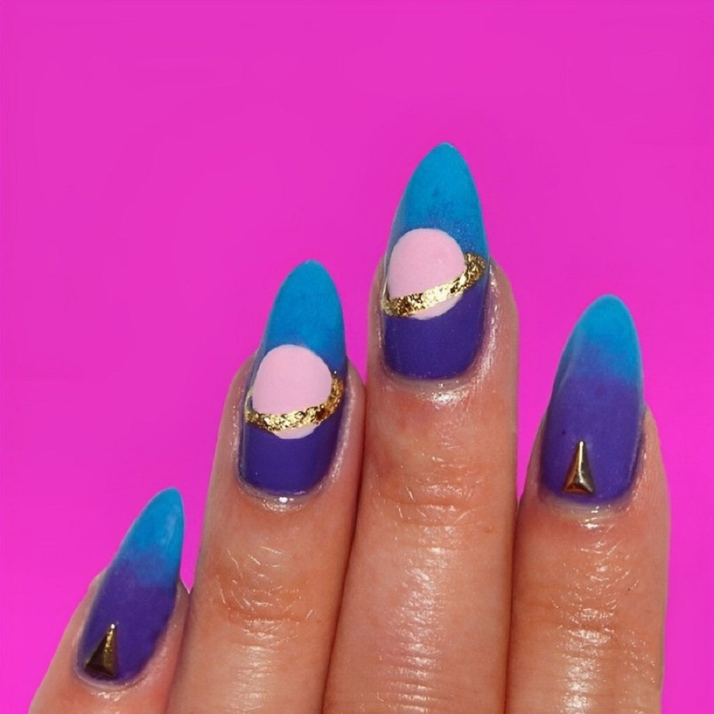 Saturn in celestial nail art