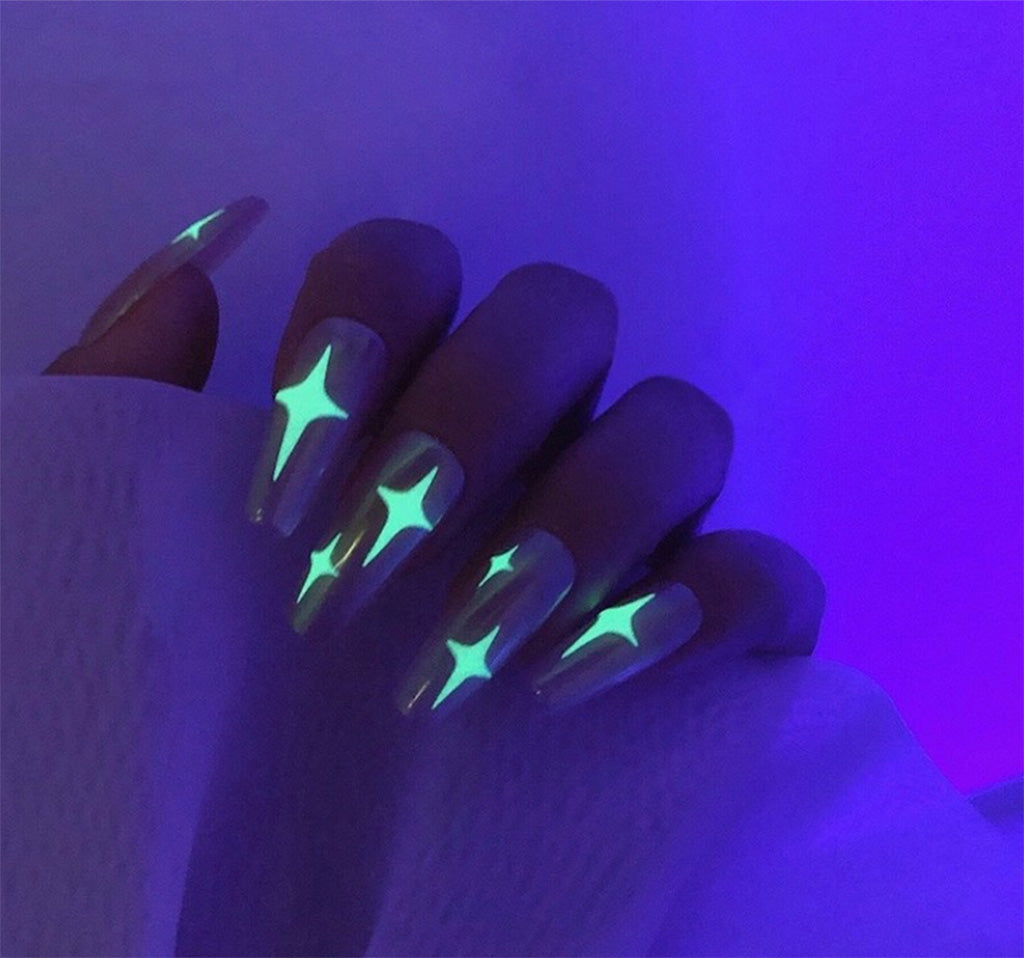 Glow-in-the-dark Star Nails