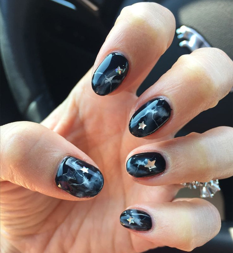 Starred and Marbled Nails