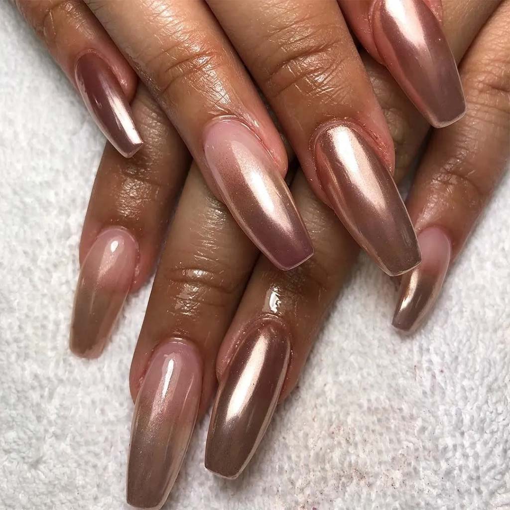 The 10 Best Brown Chrome Nails 2023