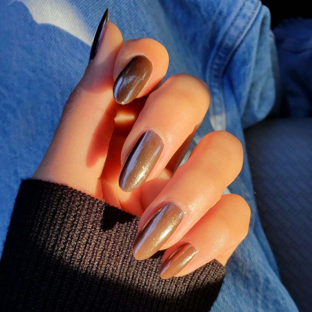 Top Brown Chrome Nails