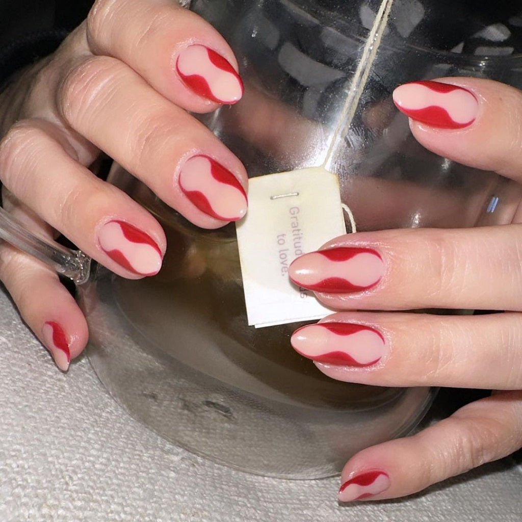 Valentine Red Hourglass Nails 2023