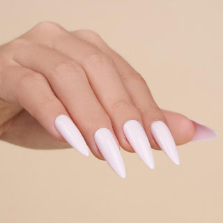 white pointed acrylic nails