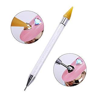 Rhinestone Dual-ended Wax Dotting Pen - White