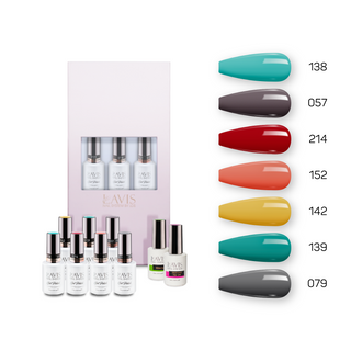 Lavis Holiday Collection: 7 Gel Polishes, 1 Base Gel, 1 Top Gel ...