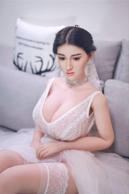 Asian silicone head realistic wedding big breast sex doll