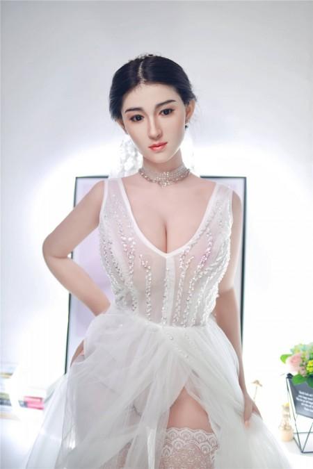 Asian silicone head realistic wedding big breast sex doll