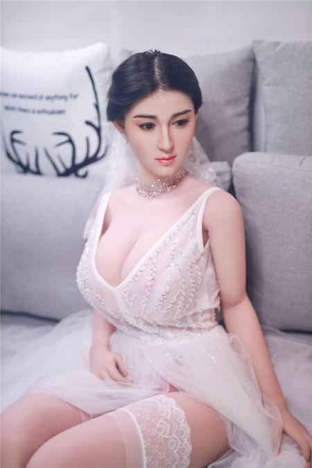 Asian silicone head realistic wedding big breast sex doll