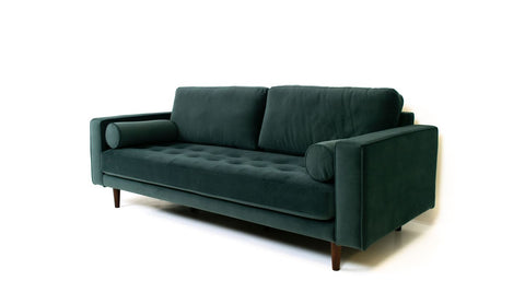 Buy Lorenz 3 Seater Sofa (Velvet, Dark Olive Green) at 30% OFF Online