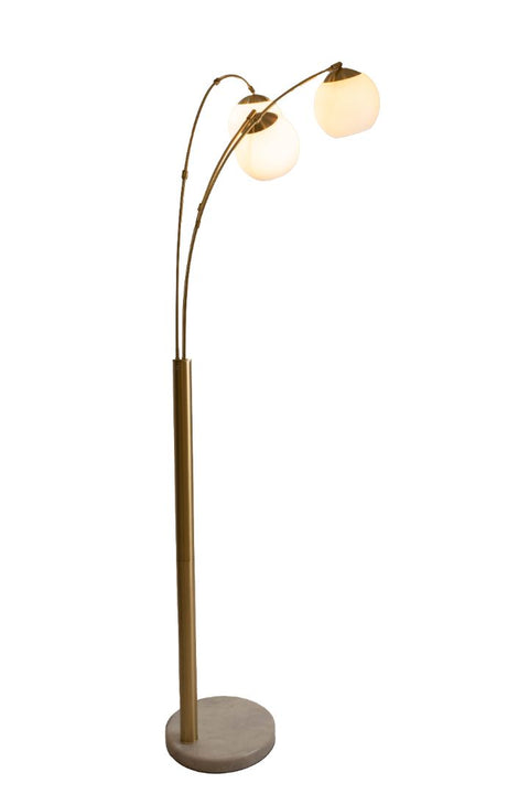 Macleay Floor Lamp Antique Brass With Black Shade - ELPIM57544AB