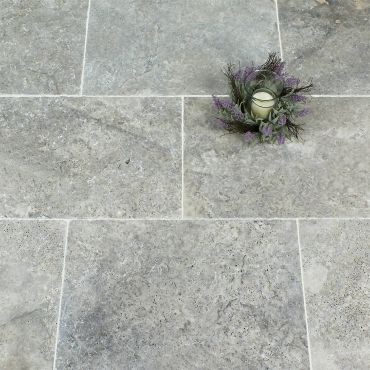 SILVER TRAVERTINE TILES