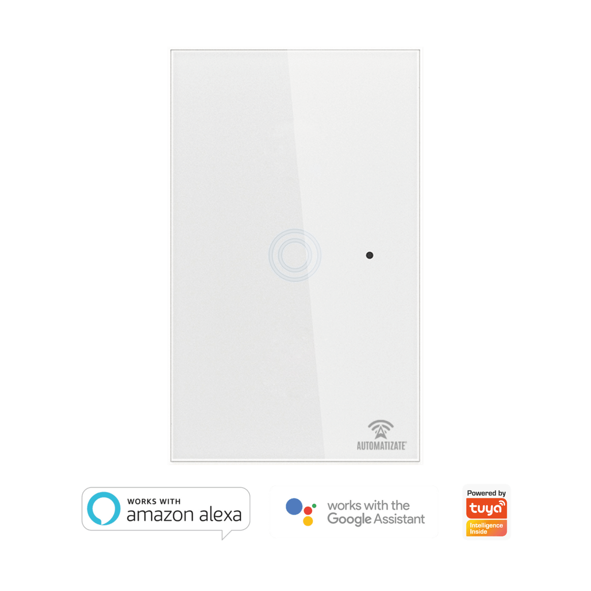 BSEED Interruptor Táctil WIFI Inteligente 2 Gang 1 Vía Blanco, Compatible  Con Alexa/Smart Life/Tuya (No Necesita Línea Neutral)