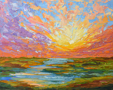 Acrylic Painting-Acrylic sunset Painting by Priyanka Rastogi - Fine Art  America