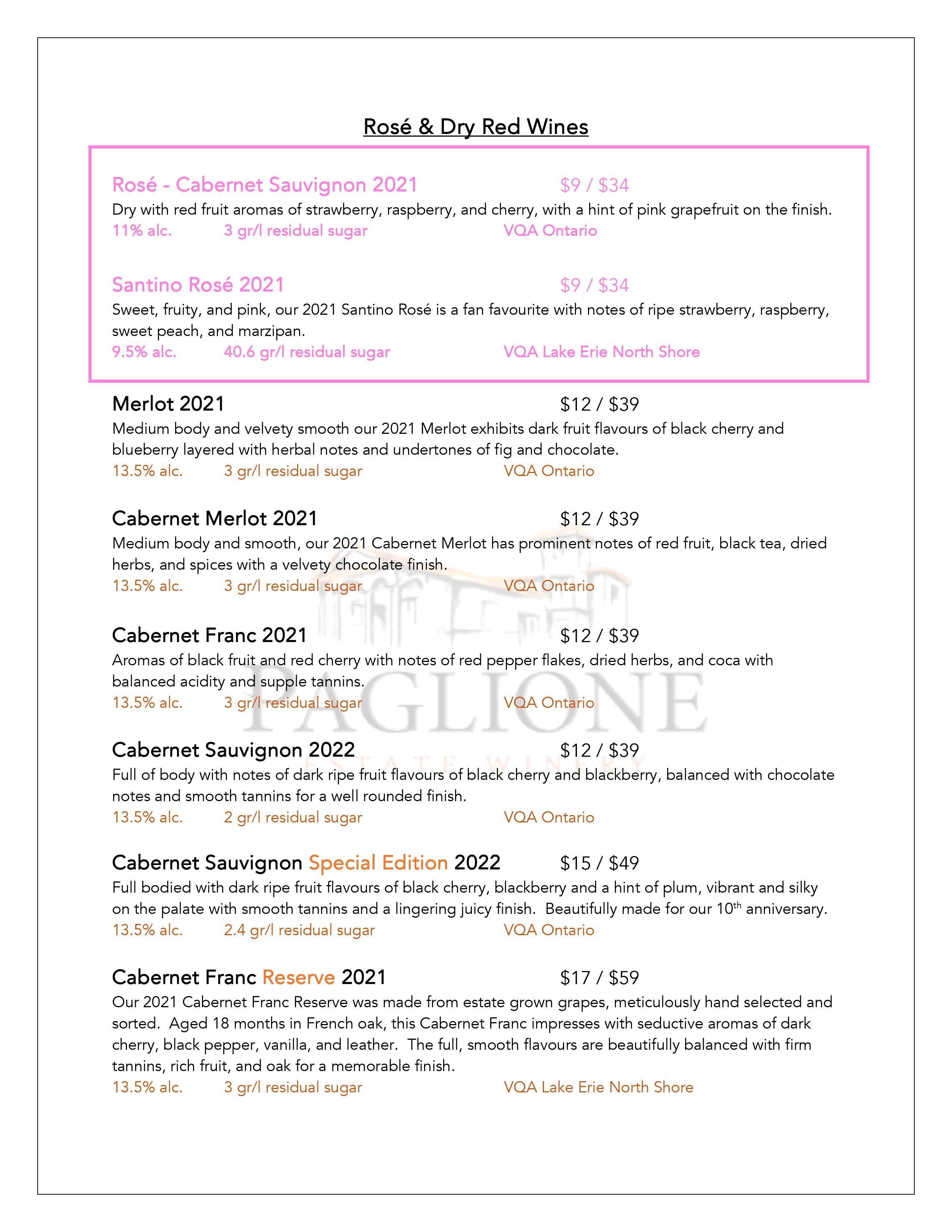 Dine In Wine List Page 2